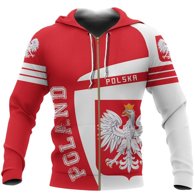 Poland Sport Hoodie NVD1233 !-Apparel-Dung Van-Zipped Hoodie-S-Vibe Cosy™