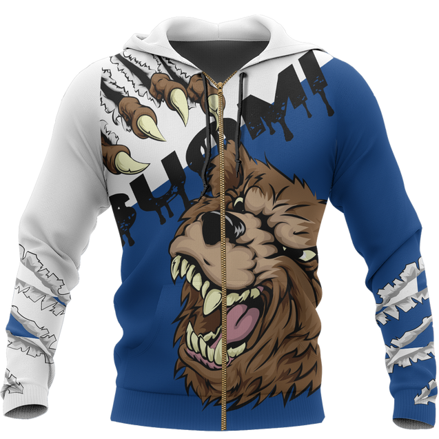 Finland - Brown Bear Special Hoodie NVD1257-Apparel-Dung Van-Zipped Hoodie-S-Vibe Cosy™