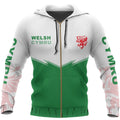 Wales Flag Hoodie - Energy Style PL-Apparel-PL8386-Zipped Hoodie-S-Vibe Cosy™