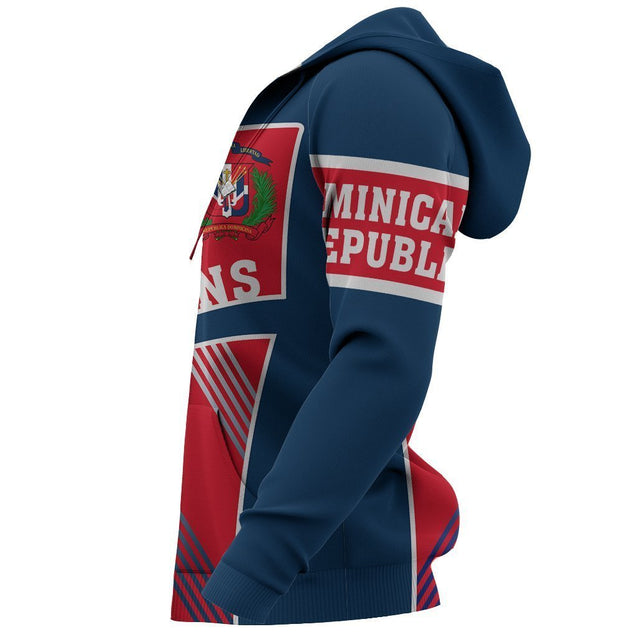 Dominican Republic Sport Line Zip-Up Hoodie NVD1292-Apparel-Dung Van-Hoodie-S-Vibe Cosy™