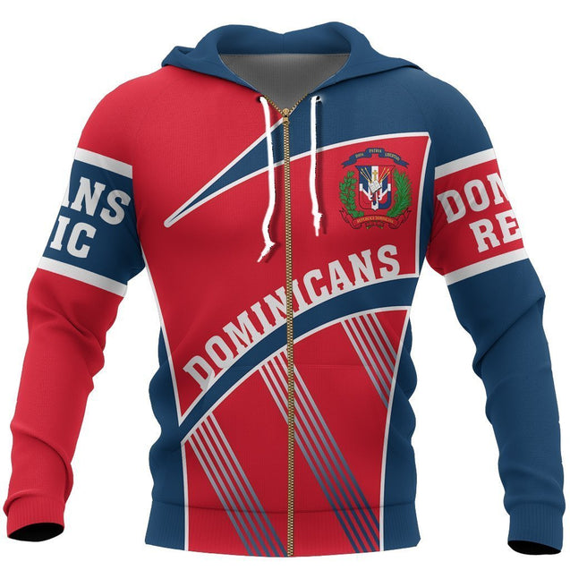 Dominican Republic Sport Line Zip-Up Hoodie NVD1292-Apparel-Dung Van-Zipped Hoodie-S-Vibe Cosy™