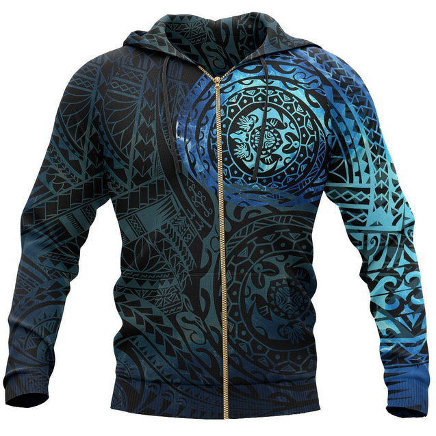 Polynesian Tattoo Hoodie Special Version NVD1338-Apparel-Dung Van-Zipped Hoodie-S-Vibe Cosy™