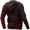 Polynesian Tattoo Style Zipper Hoodie Red NVD1357-Apparel-Dung Van-Hoodie-S-Vibe Cosy™