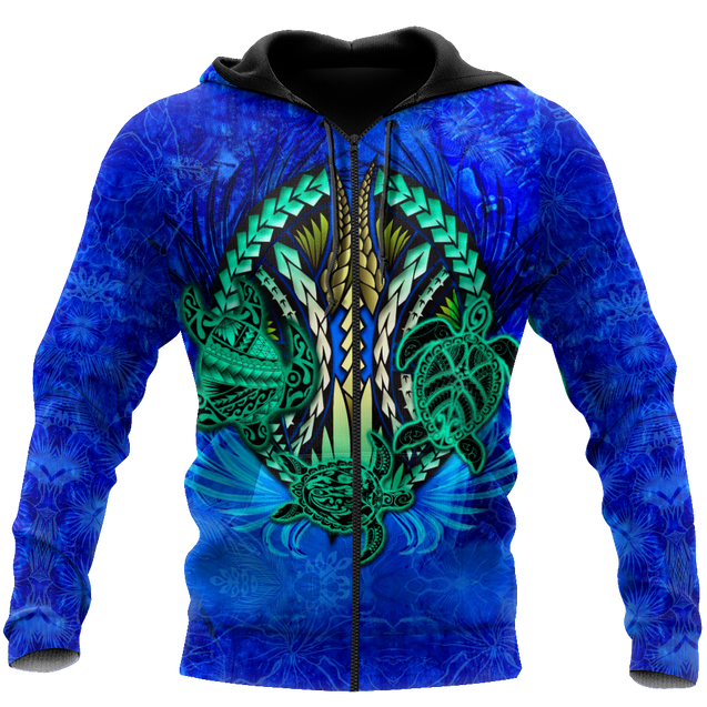 Premium Three Blue Turtles 3D All Over Printed Unisex Shirts