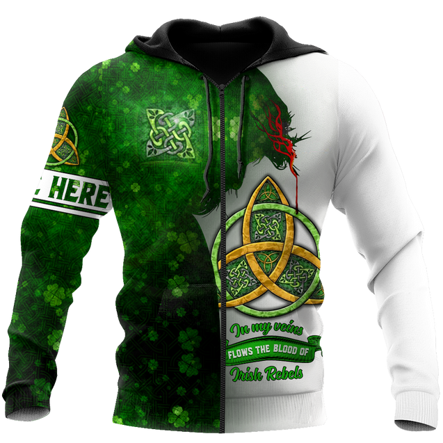 Premium Unisex Hoodie Custom Nam Irish St.Patrick Jesus Irish Rebel In My Vain ML