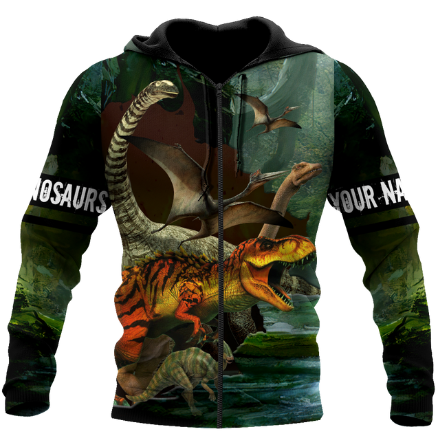 Customize Name Dinosaur 3D All Over Printed Unisex Shirts Dinosaur Species