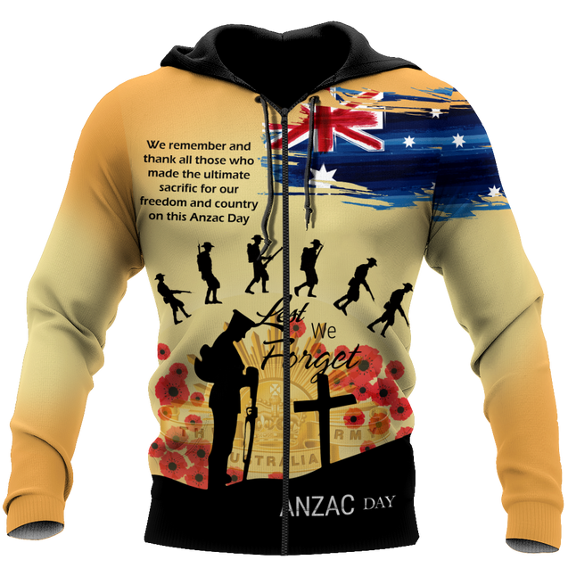 Premium Unisex Hoodie Remember Anzac Day ML