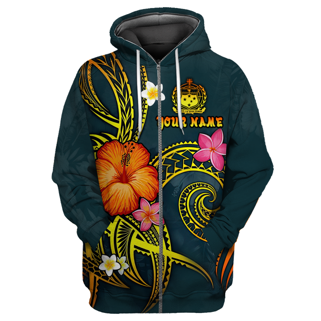 Polynesian Hawaii Personalized Name 3D Unisex Hoodie