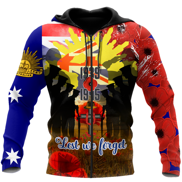 Premium Unisex Hoodie Remember Anzac Day ML