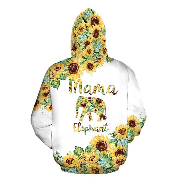 Mama Elephant Sunflower - Mother's Day Gift 3D Unisex Shirt