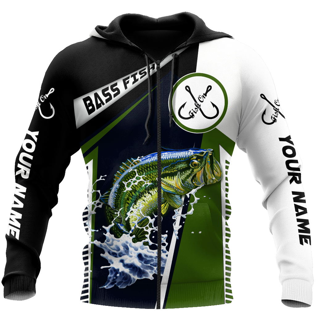 Custom name Bass Fishing in my head 3D design print shirts