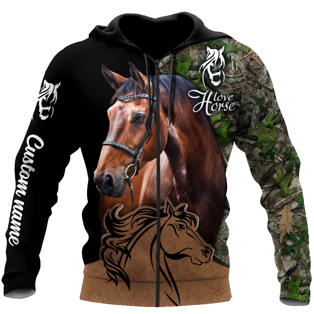 Love Horse Custom Name 3D All Over Printed Shirts