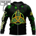 Irish St.Patrick day Celtic 3d hoodie shirt for men and women custom name