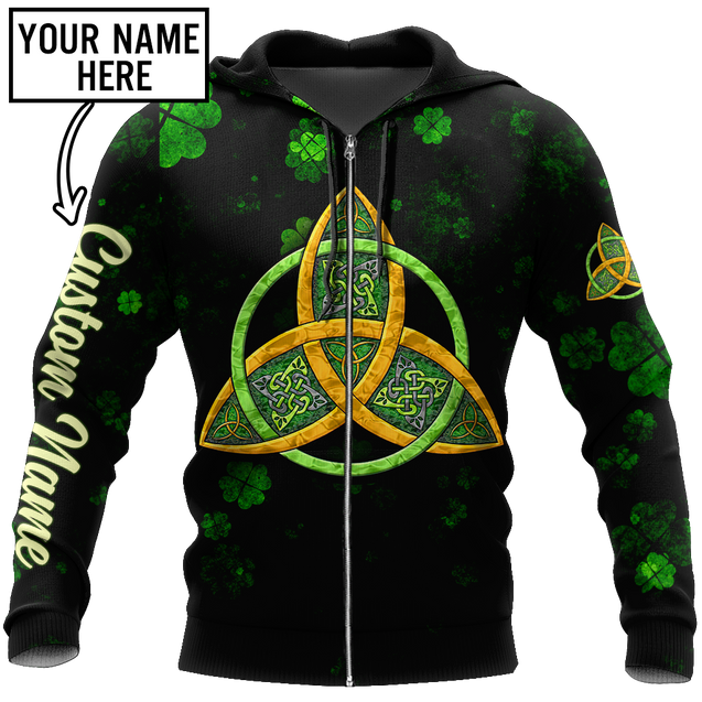 Irish St.Patrick day Celtic 3d hoodie shirt for men and women custom name