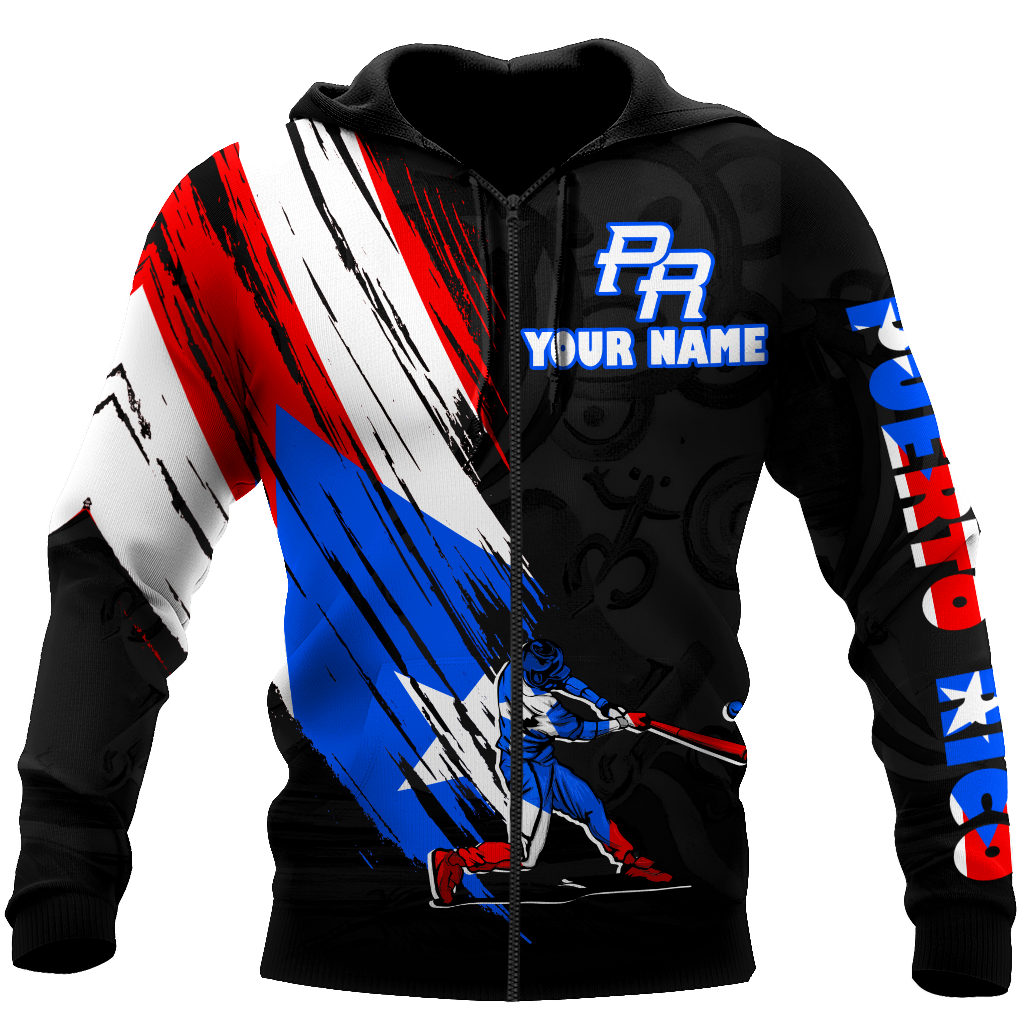 Custom Name Baseball Puerto Rico Hoodie For Men And Women MH15032102