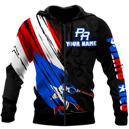 Custom Name Baseball Puerto Rico Hoodie For Men And Women MH15032102