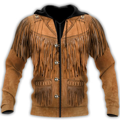 Native Cowboy Jacket No24 Cosplay 3D Over Printed Unisex Deluxe Hoodie ML