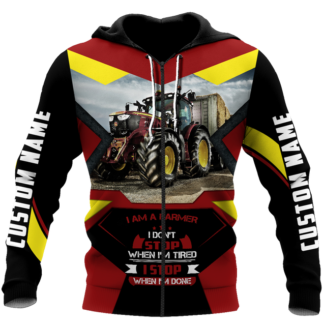 3D All Over Printed Tractor red  Unisex Shirts Custom Name XT PD04022101-S1