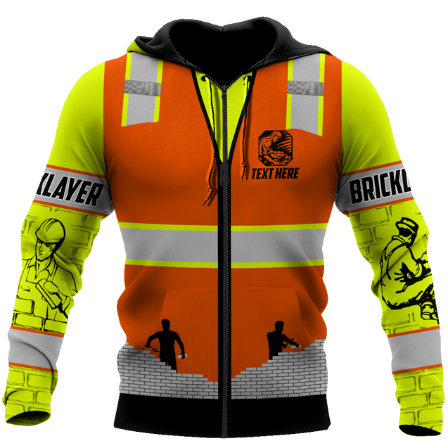 Premium Unisex Hoodie Customize Bricklayer Safety ML