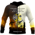 Premium Unisex Hoodie 3D All Over Printed Remember Them Anzac Day Kiwi And Fern ML