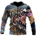 Customize Name Floral Tiger Hoodie For Men And Women HHT07042104