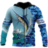 Custom name Marlin Fishing Camo 3D Design print shirts