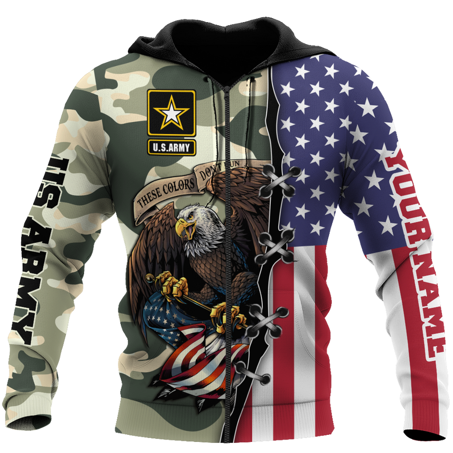 Personalized name US Veteran 3D All Over Printed Unisex Hoodie DQB19052101