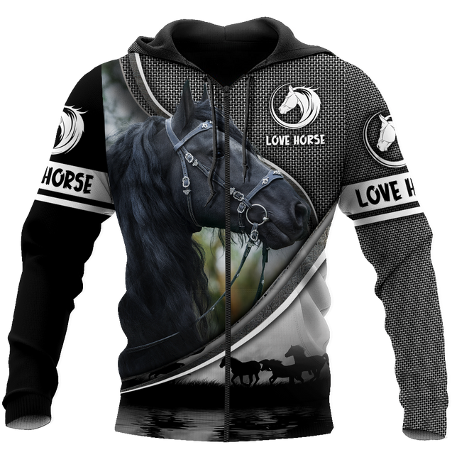 Beautiful Friesian Horse 3D All Over Printed Hoodie For Men And Women VP19112002