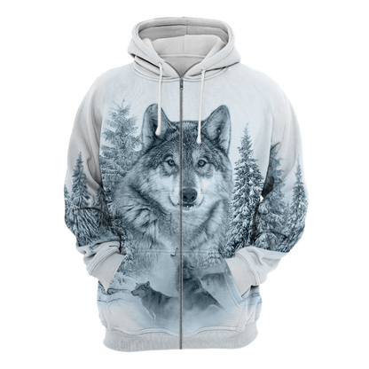 Love Wolf Native American 3D All Over Printed Shirts for Women