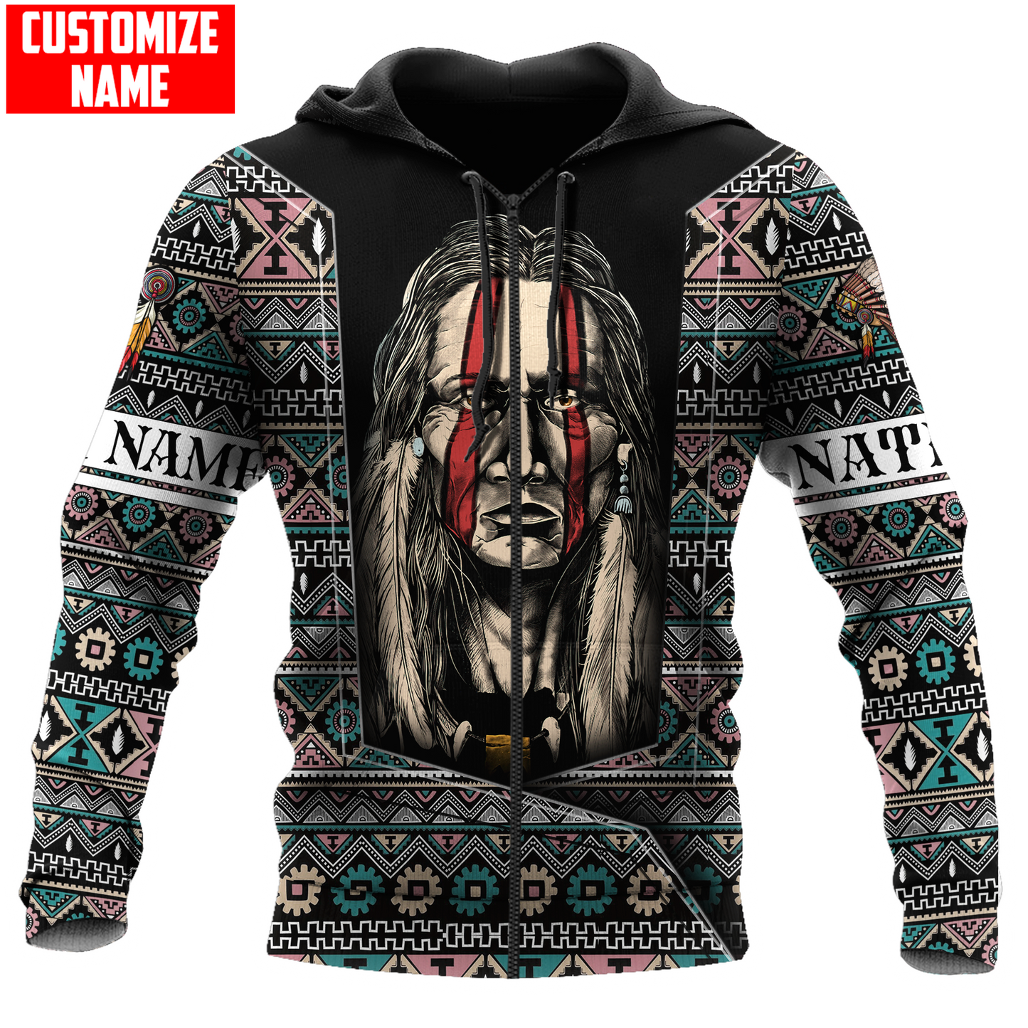 Customized Name Native American 3D All Over Printed Unisex Shirts