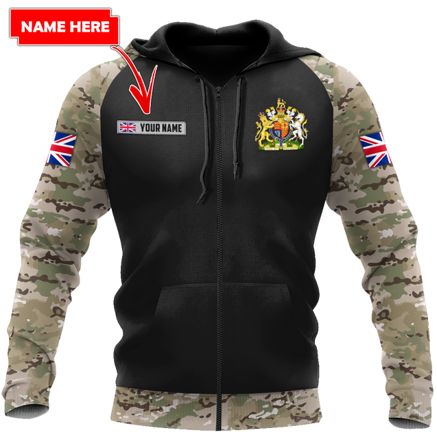 Personalized Name XT Bristish Veteran Coat of Arms 3D Printed Shirts TNA01042105