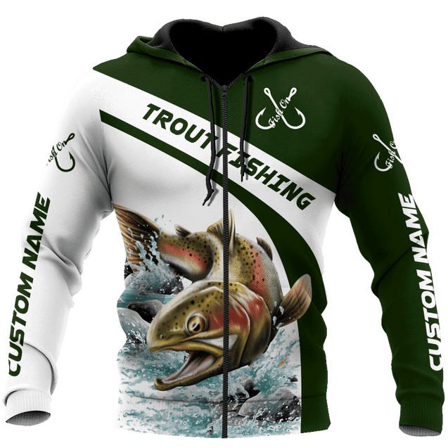 Custom name Trout gone fishing 3D printed shirts