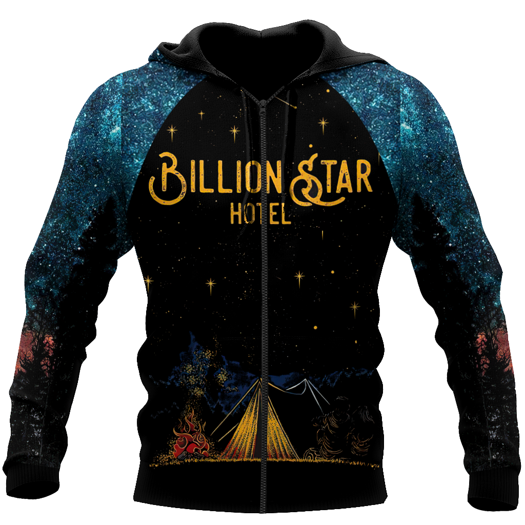 Camping 3D All Over Printed Unisex Shirts Billion Star Hotel