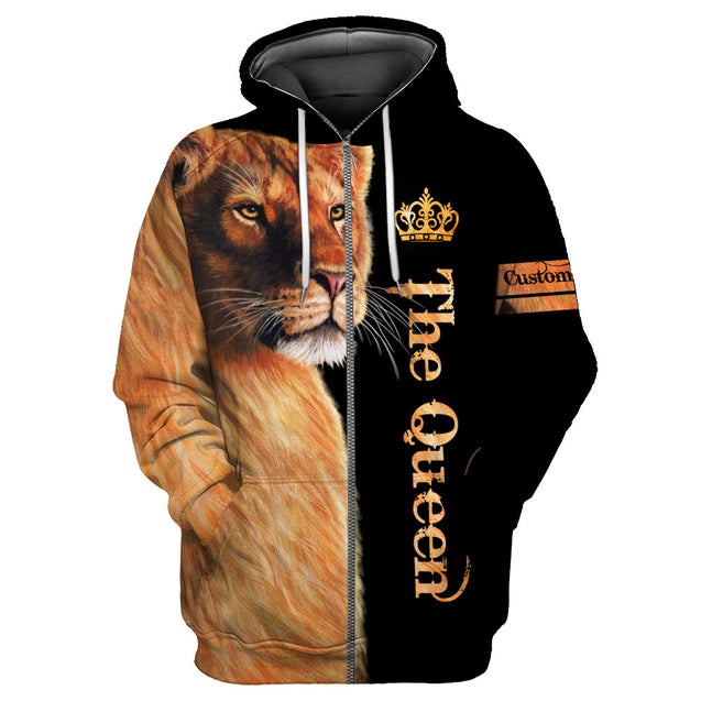 Gift For Mom Custom Name Queen Lion 3D All Over Printed Unisex Shirts