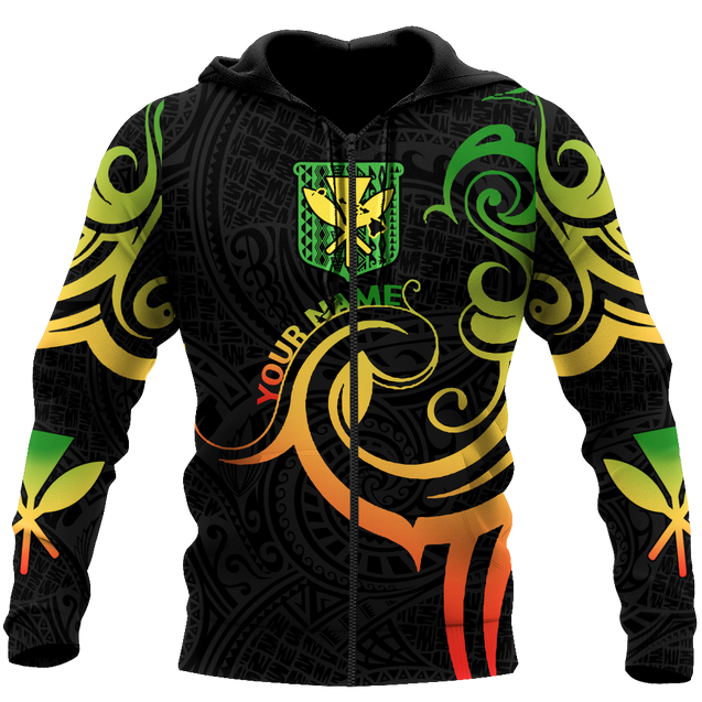 Polynesian Kanaka Hawaii Peronalized Name 3D Unisex Hoodie