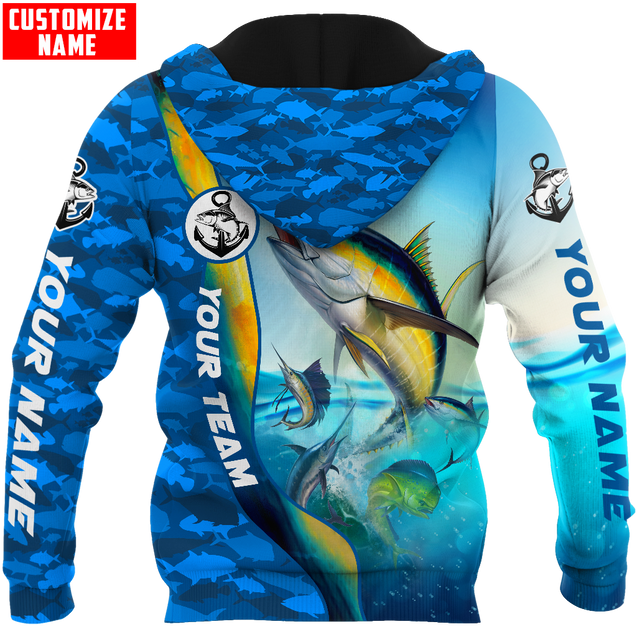 Custom name Tuna fishing Team Billfish 3D Design Printed Shirts