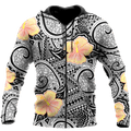 Amazing Polynesian Tattoo And Hibiscus Unisex Deluxe Hoodie ML