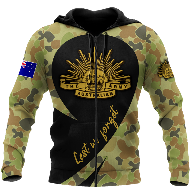 Anzac Day Lest We Forget Australian Army Camo 3D Printed Unisex Shirts TN