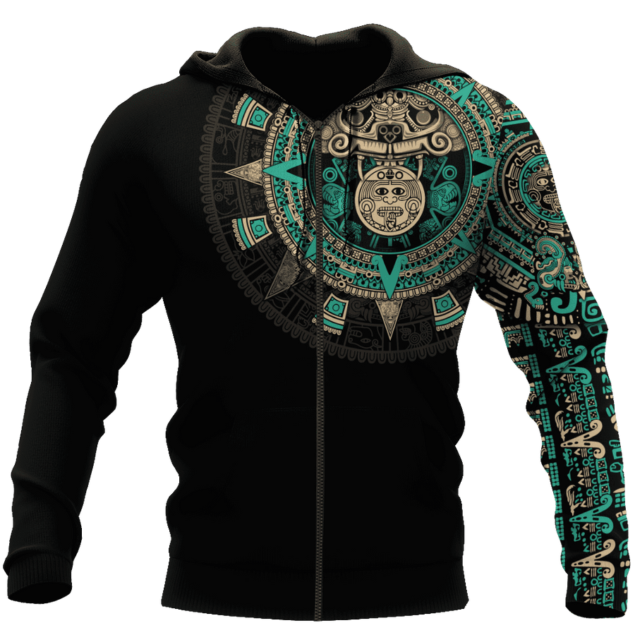 Aztec Mexico Blue 3D All Over Printed Unisex Hoodie