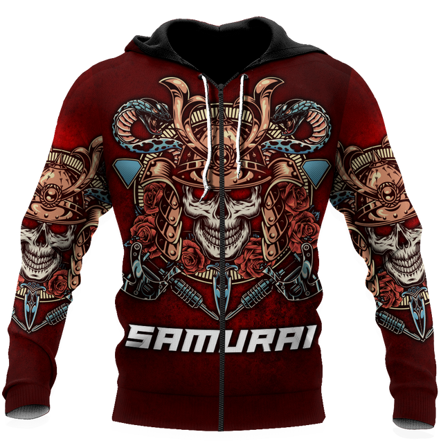 Premium Unisex All Over Printed Samurai Skull Shirts MEI