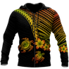 Polynesian Habiscus Turtle Hawaii 3D Unisex Hoodie