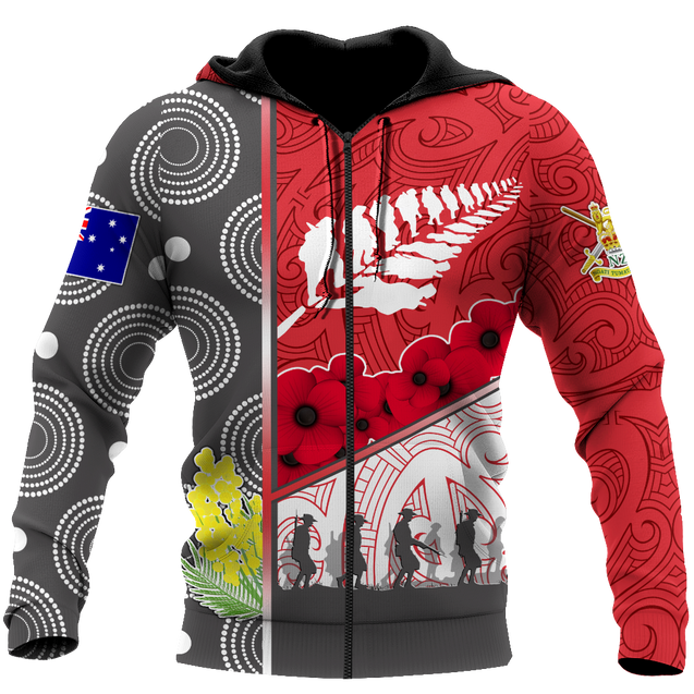 Premium Unisex Hoodie Remember Anzac Day Maori Tattoo ML