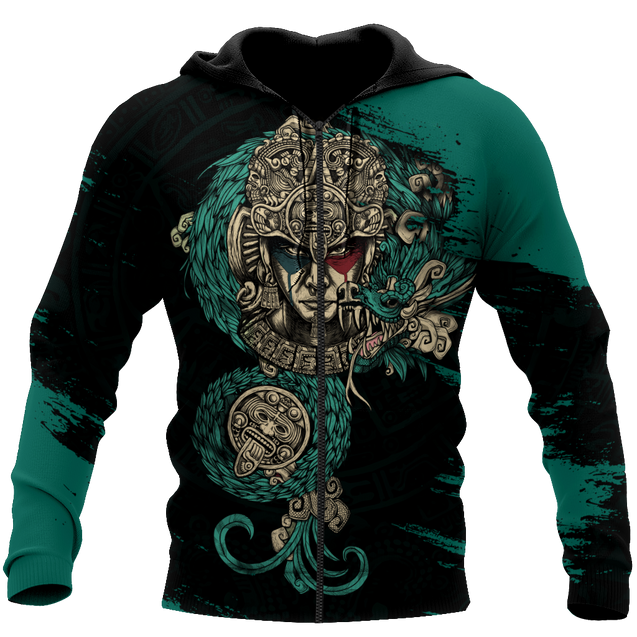 Aztec Warrior 3D All Over Printed Unisex Hoodie no3