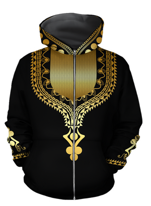 African Culture Dashiki Pattern Unisex Deluxe Hoodie ML