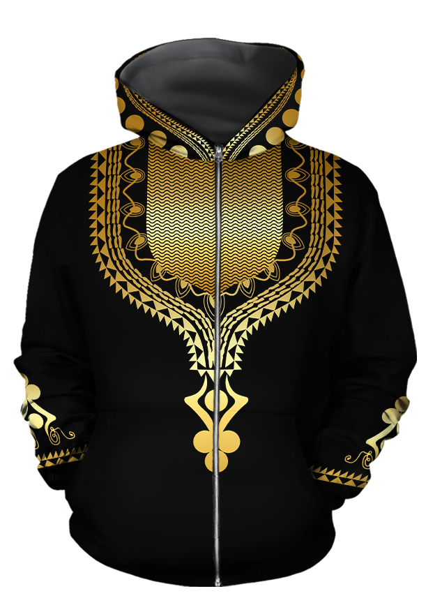 African Culture Dashiki Pattern Unisex Deluxe Hoodie ML