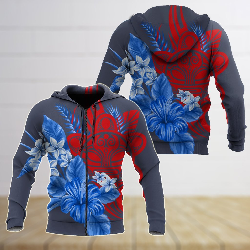 Puerto Rico Sol Taino With Maga Flower Shirt TH20061703S-Apparel-TQH-Zipped Hoodie-S-Vibe Cosy™