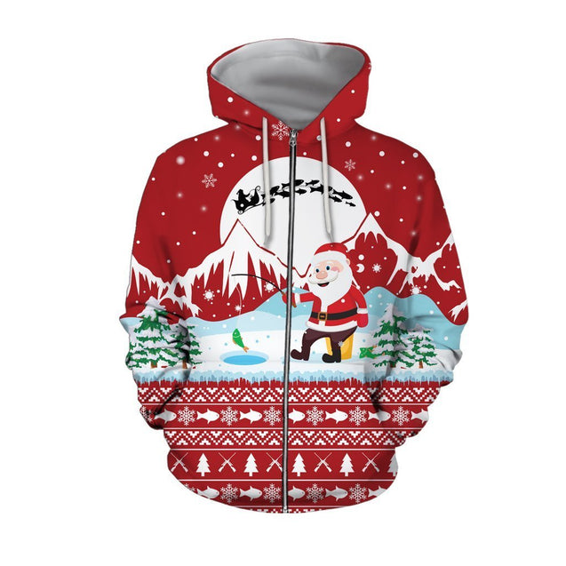 Santa Claus Goes Fishing For Xmas - Red version TR8603 - Amaze Style™-Apparel