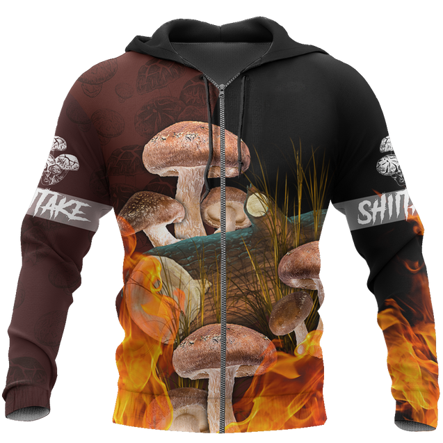 Beautiful Shiitake mushrooms 3D all over printing shirts for men and women TR0405201-Apparel-Huyencass-Zipped Hoodie-S-Vibe Cosy™