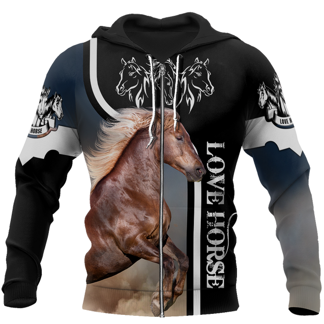 Beautiful Horse Shirt - Winter Set for Men and Women JJ101201-Apparel-NNK-Zipped Hoodie-S-Vibe Cosy™