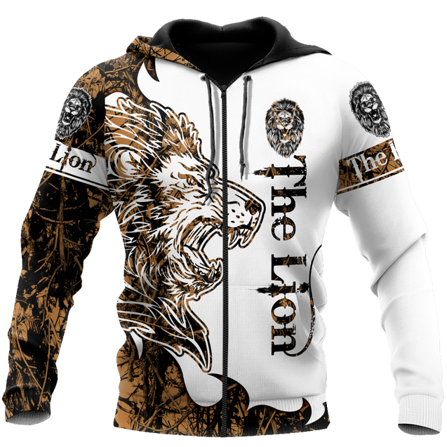 The Gold Lion Tattoo Over Printed Hoodie